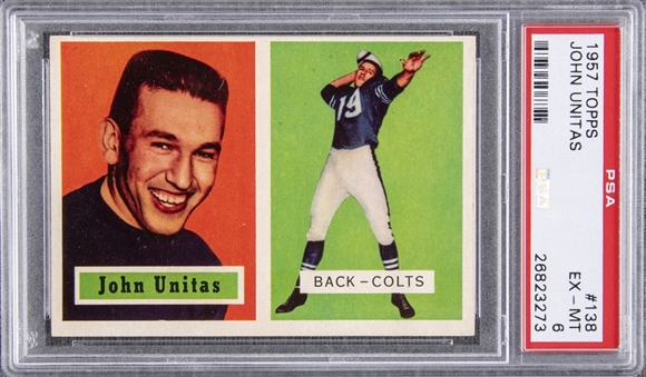 1957 Topps #138 Johnny Unitas Rookie Card – PSA EX-MT 6